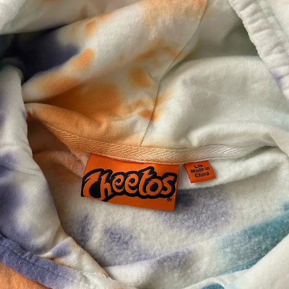 Cheetos Flamin’ Hot Tie Dye Hoodie Multicolor Graphic Sweatshirt Size Large - Picture 5 of 5
